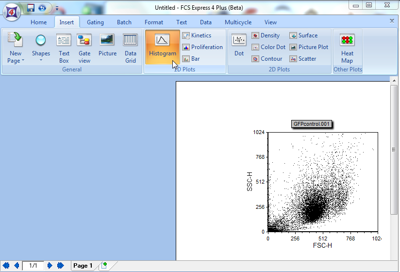 图T2.4  Insert Histogram Command (插入柱状图命令)